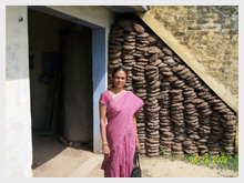 Cow Dung Cake for fuel, it pollutes rural houses with smoke